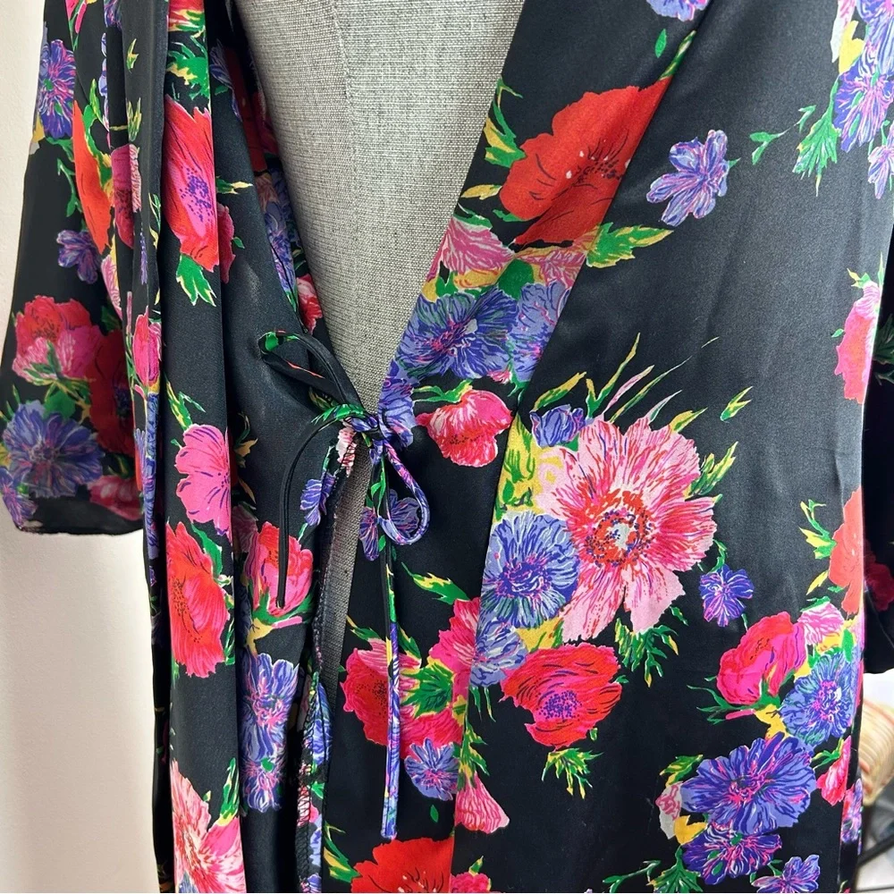 Vintage California Dynasty Satin Floral Robe‎ - Picture 7 of 11